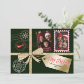 Cartes Pour Fêtes Annuelles Parties scintillant unique Gold Bow cadeau photo J (Debout devant)