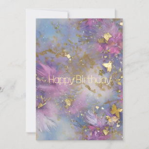 Cartes Pour Fêtes Annuelles Parties scintillant violet et or tempête Imaginai