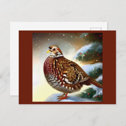 Cartes Pour Fêtes Annuelles Partridge de Noël 1 (Devant / Derrière)