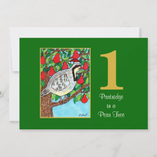 Cartes Pour Fêtes Annuelles Partridge in a Pear Tree Cute Custom Christmas