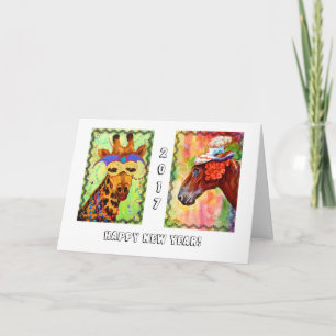 Cartes Pour Fêtes Annuelles Party Animals New Year Card