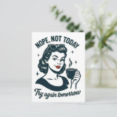 Cartes Pour Fêtes Annuelles Pas Aujourd'Hui Citation De Café Rétro (Debout devant)