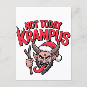 Cartes Pour Fêtes Annuelles Pas aujourd'hui Krampus Noël drôle Krampus méchant