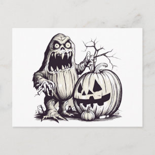 Cartes Pour Fêtes Annuelles Pas de friandises ici - Monstre effrayant d'Hallow