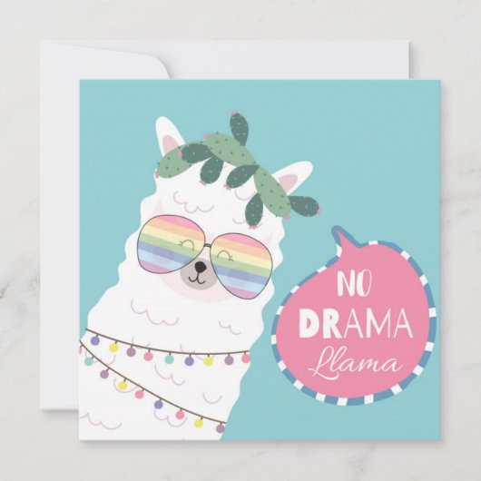 Cartes Pour Fêtes Annuelles Pas de lama drame (Devant)