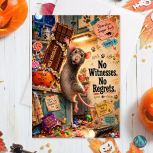 Cartes Pour Fêtes Annuelles Pas de témoins, pas de regrets Drôle de rat Hallow