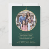Cartes Pour Fêtes Annuelles Pas d'endroit comme Accueil 2 Photo Vert & Or Noël (Dos)