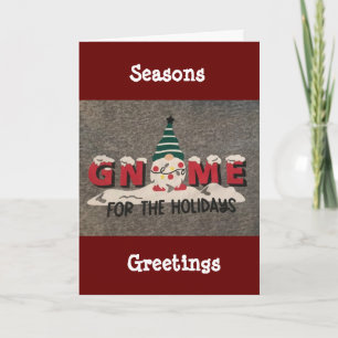 CARTES POUR FÊTES ANNUELLES PAS D'ENDROIT COMME "GNOME" POUR LES VACANCES