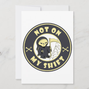 Cartes Pour Fêtes Annuelles Pas sur mon poste Grim Reaper Citation d'Halloween