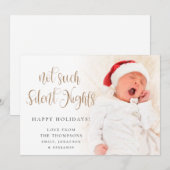Cartes Pour Fêtes Annuelles Pas Telle Silent Nights Bébé Script Photo Noël (Devant / Derrière)