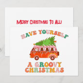 Cartes Pour Fêtes Annuelles Passez un Noël Groovy (Devant / Derrière)