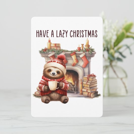 Cartes Pour Fêtes Annuelles Passez un Noël paresseux (Debout devant)