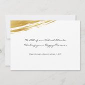 Cartes Pour Fêtes Annuelles Passover Pesach Hébreu Élégant Or Swash (Dos)