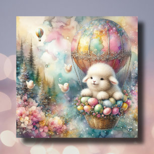 Cartes Pour Fêtes Annuelles Pastel Aquarelle Agneau mignon Poussins Pâques