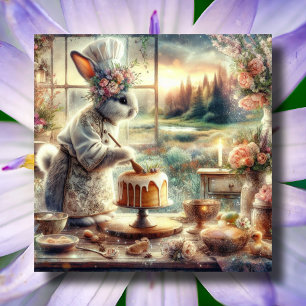 Cartes Pour Fêtes Annuelles Pastel Aquarelle Mignonne Chef du Pays Bunny Pâque