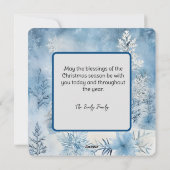 Cartes Pour Fêtes Annuelles Pastel Blue Forêt de Neige Scène Noël (Dos)