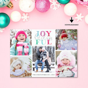 Cartes Pour Fêtes Annuelles Pastel coloré JOYFUL HOLIDAYS 5 Photos