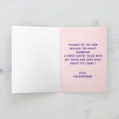 Cartes Pour Fêtes Annuelles Pastel Embroidered Bunny Easter personalized Card (Intérieur)