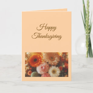 Cartes Pour Fêtes Annuelles Pastel Fall Flowers Thanksgiving Card