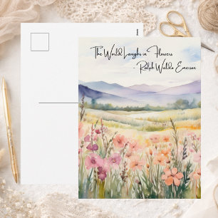 Cartes Pour Fêtes Annuelles Pastel Fleurs sauvages rient dans l'aquarelle des