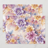 Cartes Pour Fêtes Annuelles Pastel Floral Card Pack x 10 (Devant / Derrière)