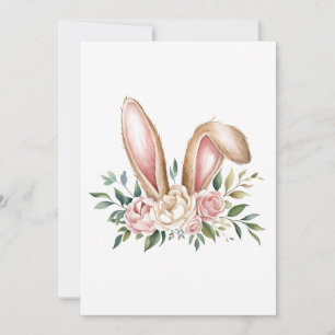 Cartes Pour Fêtes Annuelles Pastel Floral Ears Bunny Pâques