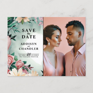 Cartes Pour Fêtes Annuelles Pastel Flower Elégance : Sage Green Floral Mariage