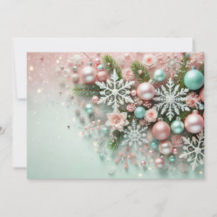 Cartes Pour Fêtes Annuelles Pastel Glitter Christmas Design avec Decorations