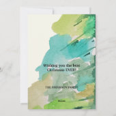 Cartes Pour Fêtes Annuelles Pastel Modern Christmas Tree Aquarelle Art (Dos)