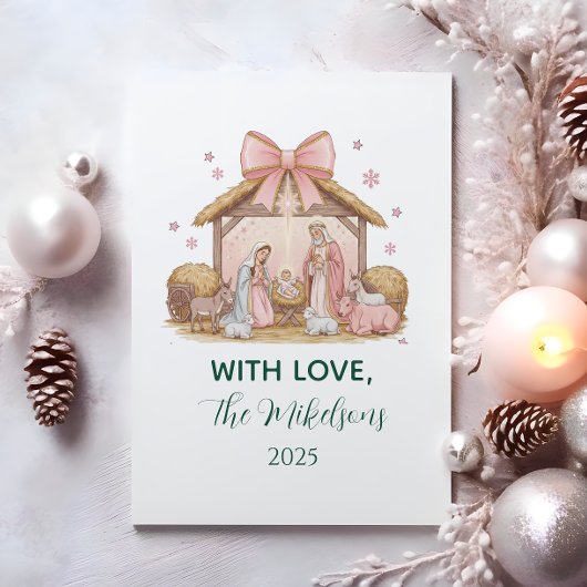 Cartes Pour Fêtes Annuelles Pastel Nativity Christmas
