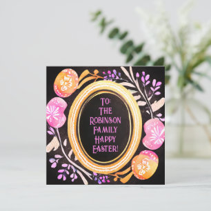 Cartes Pour Fêtes Annuelles Pastel OEufs de Pâques et cadre botanique