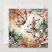 Cartes Pour Fêtes Annuelles Pastel Peach Vitrail Bunny Printemps Pâques (Devant)
