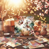 Cartes Pour Fêtes Annuelles Pastel Peach Vitrail Bunny Printemps Pâques