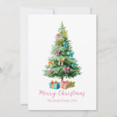 Cartes Pour Fêtes Annuelles Pastel Pink Bows Christmas Tree (Devant)