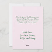 Cartes Pour Fêtes Annuelles Pastel Pink Bows Christmas Tree (Dos)