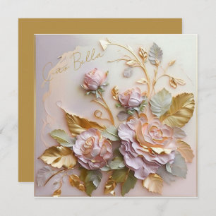 Cartes Pour Fêtes Annuelles Pastel Sculpture Rose