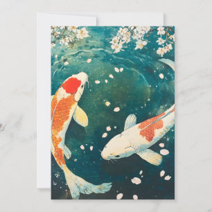 Cartes Pour Fêtes Annuelles Pastel Spring Koi Blossom