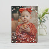 Cartes Pour Fêtes Annuelles Pastel String Lights Joyeux Photo de Noël (Debout devant)