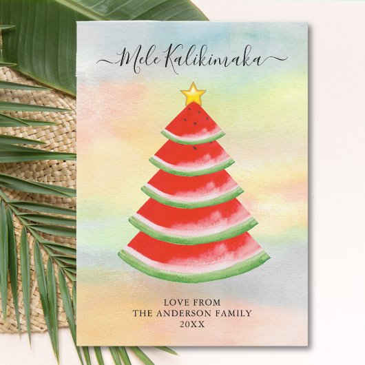 Cartes Pour Fêtes Annuelles Pastèque Mele Kalikimaka