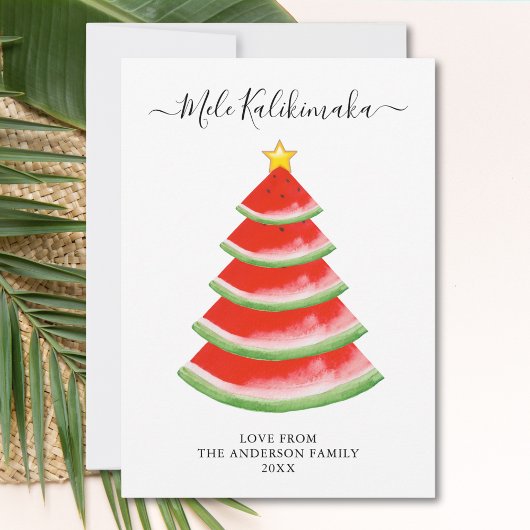 Cartes Pour Fêtes Annuelles Pastèque Mele Kalikimaka