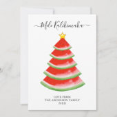 Cartes Pour Fêtes Annuelles Pastèque Mele Kalikimaka (Devant)
