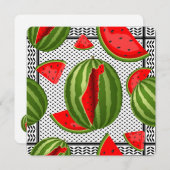 Cartes Pour Fêtes Annuelles Pastèque Palestine - Slice (Devant / Derrière)