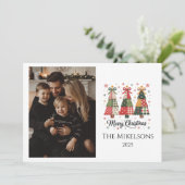 Cartes Pour Fêtes Annuelles Patchwork de Noël (Debout devant)