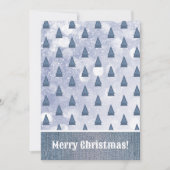Cartes Pour Fêtes Annuelles Patchwork d'hiver de l'arbre Denim bleu (Devant)