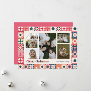 Cartes Pour Fêtes Annuelles Patchwork Noël Multicolore Photo Fêtes