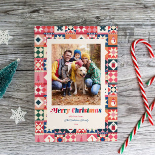 Cartes Pour Fêtes Annuelles Patchwork Noël Multicolore Photo Fêtes