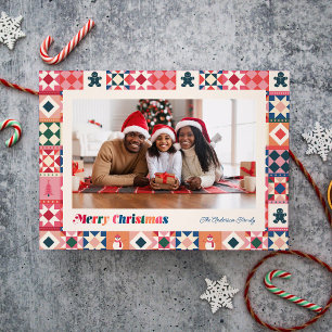 Cartes Pour Fêtes Annuelles Patchwork Noël Multicolore Photo Fêtes