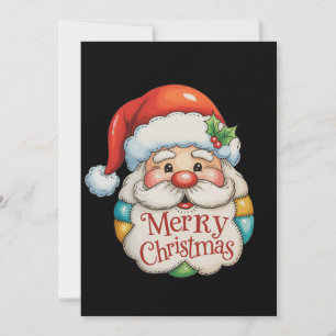Cartes Pour Fêtes Annuelles Patchwork Père Noël Joyeux Noël Préppy Noël Noël N