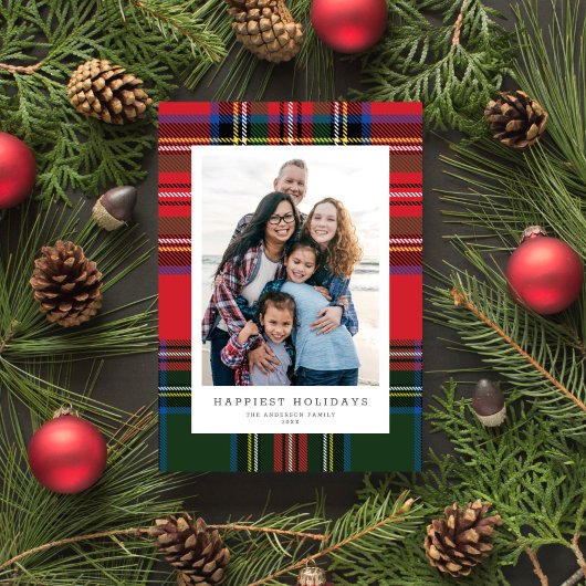 Cartes Pour Fêtes Annuelles Patchwork Plaid Tartan classique Preppy 1 photo