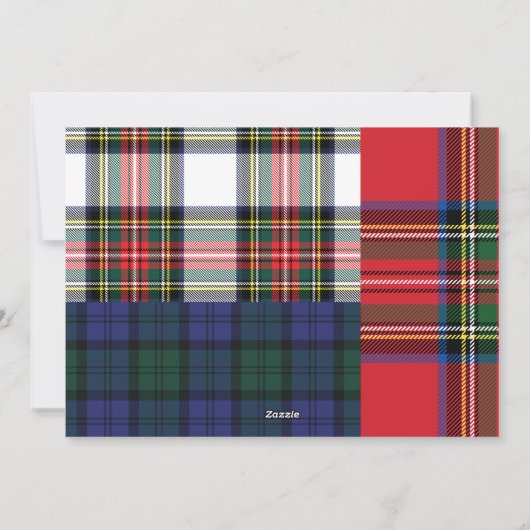 Cartes Pour Fêtes Annuelles Patchwork Plaid Tartan classique Preppy 1 photo (Dos)